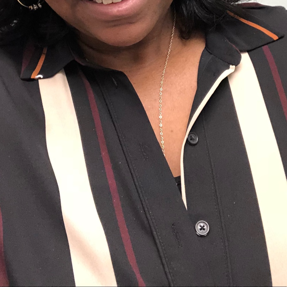Striped button down blouse - Picture 2 of 3